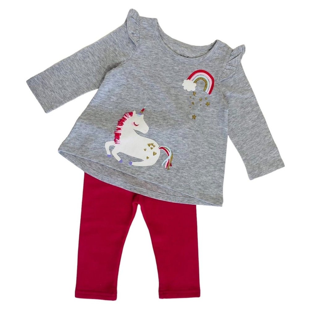 Jumping Beans Baby Girl’s 12 Months Long Sleeve T-shirt & Leggings Outfit Set